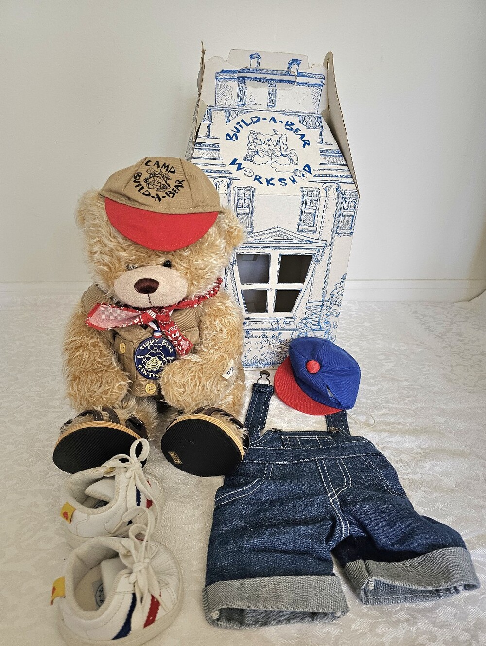 Vintage Build-A-Bear Complete Set! Teddy Bear with Accessories/100th Anniversary